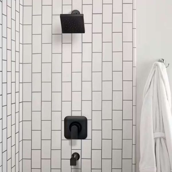 Genta Single-Handle 1-Spray Tub and Shower Faucet in Matte Black (Valve Included)