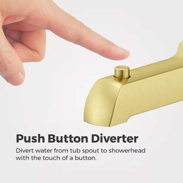 Bruxie 1-Handle 1-Spray Tub and Shower Faucet 1.8 GPM in Brushed Gold (Valve Included)